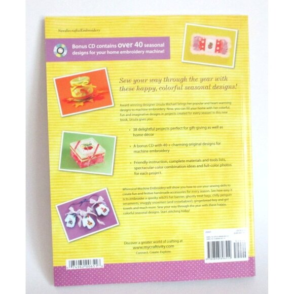 Whimsical Machine Embroidery Book + CD Ursula Michael - 38 Delightful Projects - Picture 2 of 4